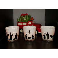 Kerststal waxinelichtjes