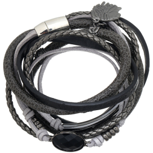 Armband Indian chic zwart grijs