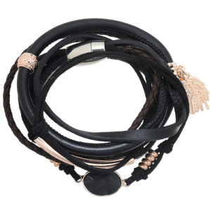 Armband Indian chic zwart rosegold