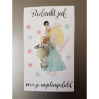 Geluksengeltje met kaartje voor de juf