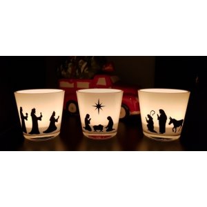 Kerststal waxinelichtjes