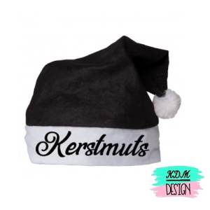 Zwarte kerstmuts met naam