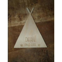 Houten tipi met naam