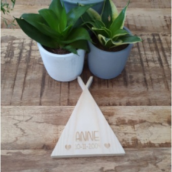 Houten tipi met naam