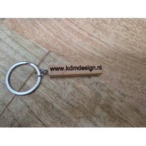 Houten sleutelhanger met naam