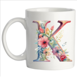 Letter mok met bloem