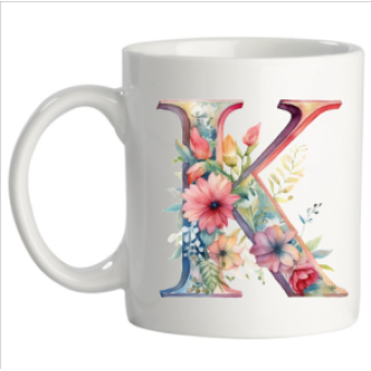 Letter mok met bloem