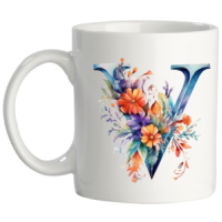 Letter mok met bloem