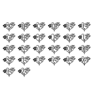 Lettermok hart en bloem met naam