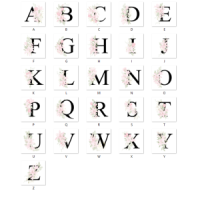 Letter mok met roze roos