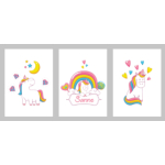 Digitale Posterset Eenhoorns met Naam