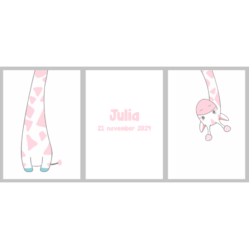 Geboorteposter Giraffe 