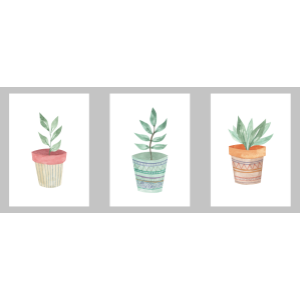 Digitale posterset watercolor planten