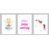 Digitale posterset met eenhoorn en elfje