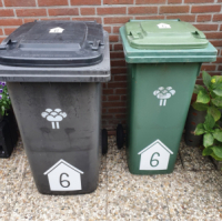 Containersticker hart, ster of huisje