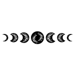 Sticker maanfasen met blaadjes