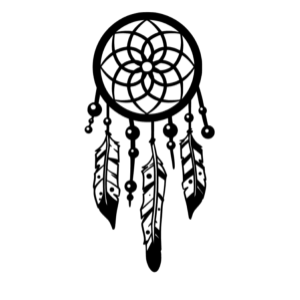 Sticker dromenvanger met veren en kralen