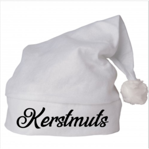 witte kerstmuts met naam