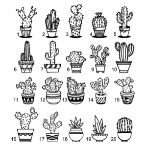Cactus raamsticker