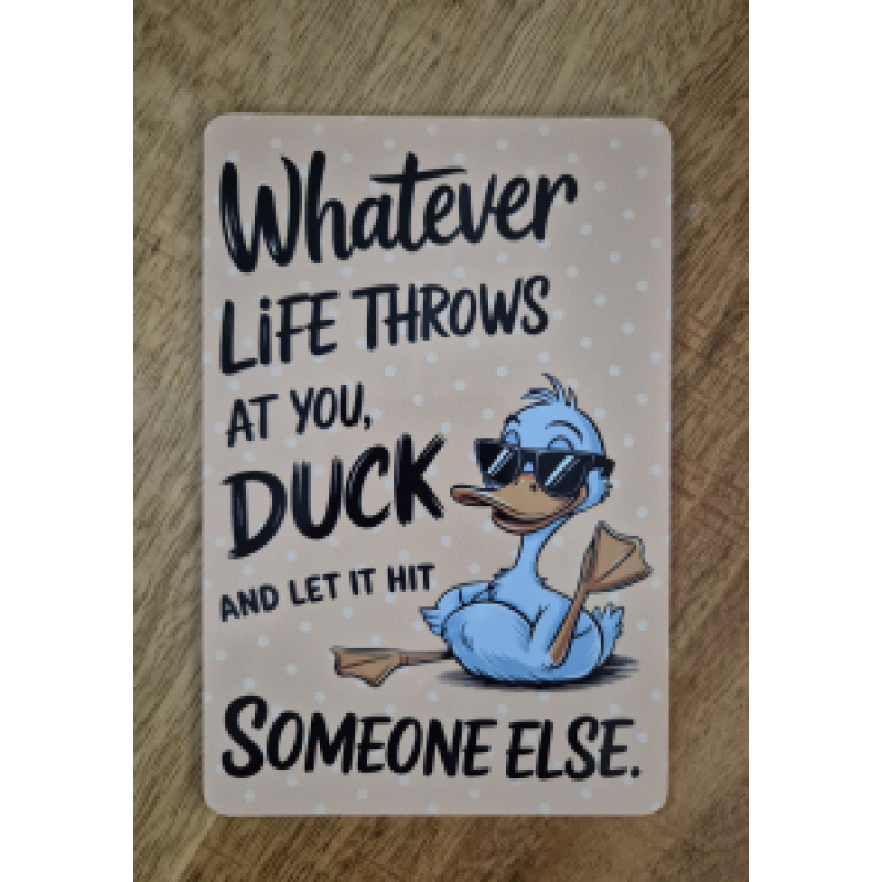 Aluminium plaat met grappige opdruk 10 x 15 cm