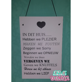 Tekstbord "In dit huis"